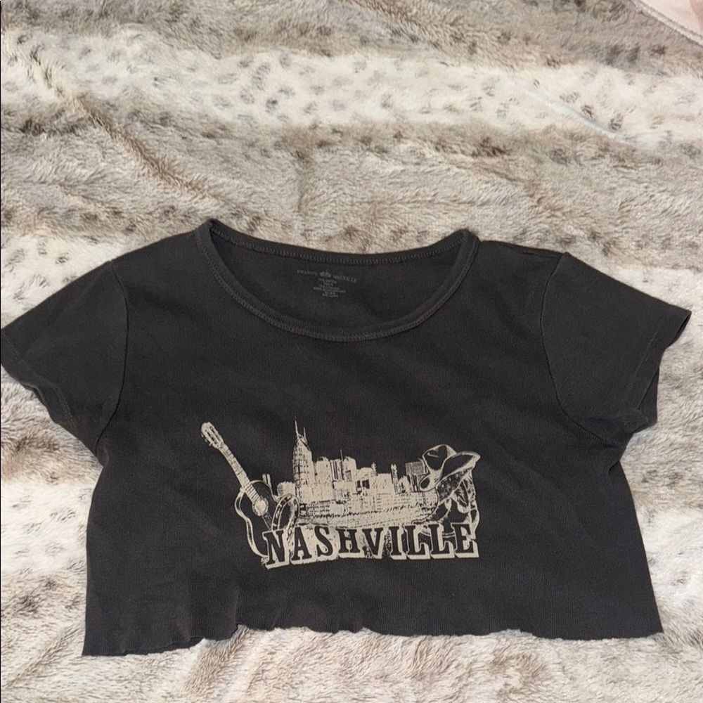 Nashville Graphic dark gray Crop Top